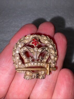 Vintage ORA Order of the Amaranth Crown Wreath Rhinestone Brooch Pin